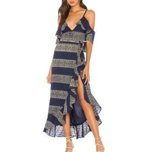 Tularosa Margie Dress Size Medium NEW Wrap Ruffle Maxi